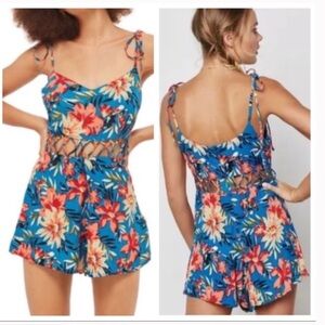 Topshop Blue Floral Romper